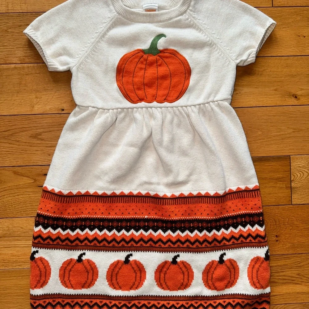Gymboree Autumn Adventures fall pumpkin sweater dress size 6 - Picture 1 of 4